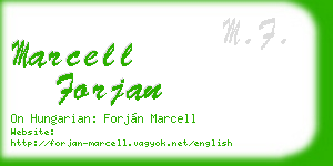 marcell forjan business card